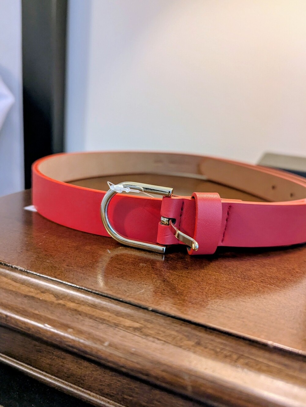 BR Red Synthetic Leather Belt